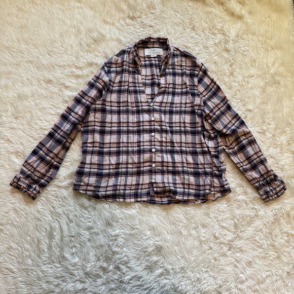 Birds of Paradis By Trovata Finley Pintuck Plaid Shirt - Size Small - Picture 5 of 10